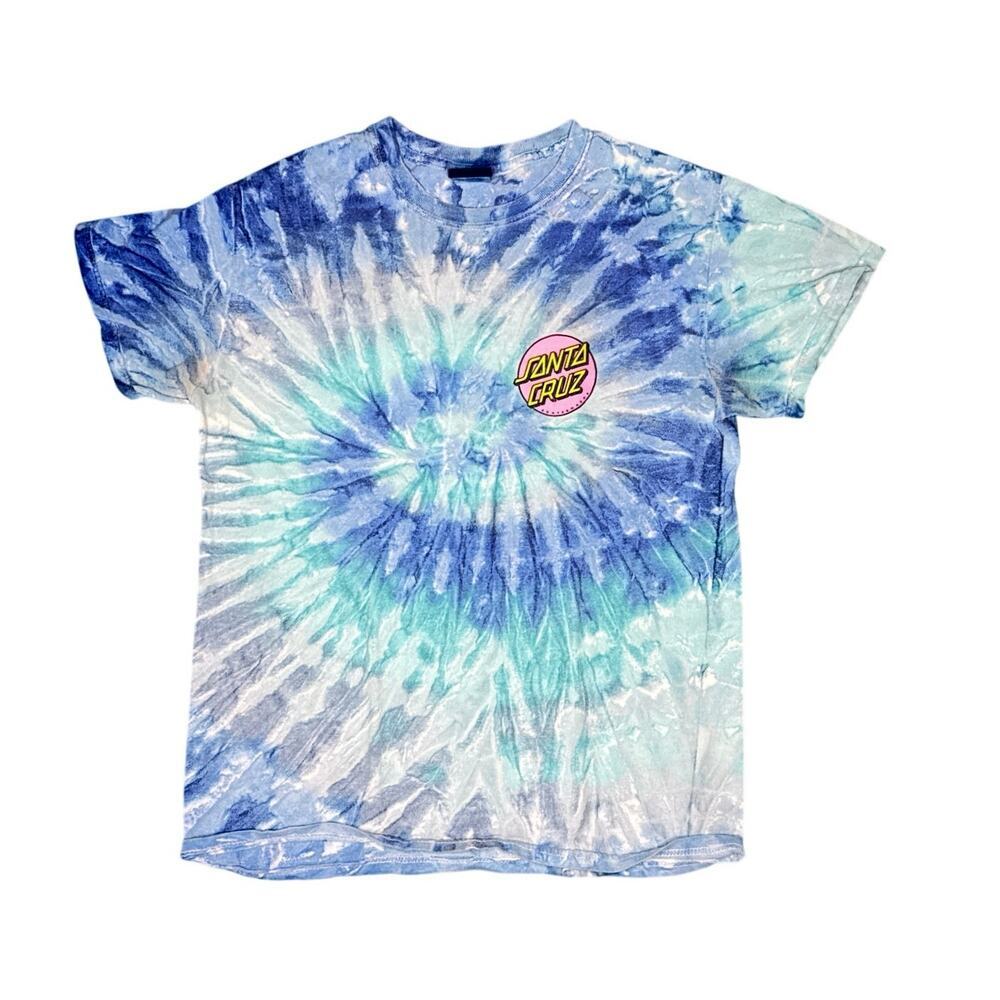 Santa Cruz Skateboards Tie Dye T-Shirt Men’s Small Graphic Tee 100% Cotton